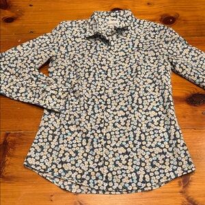 J CREW 4 The Perfect Floral Print Oxford Shirt Pocketless Button Up Down